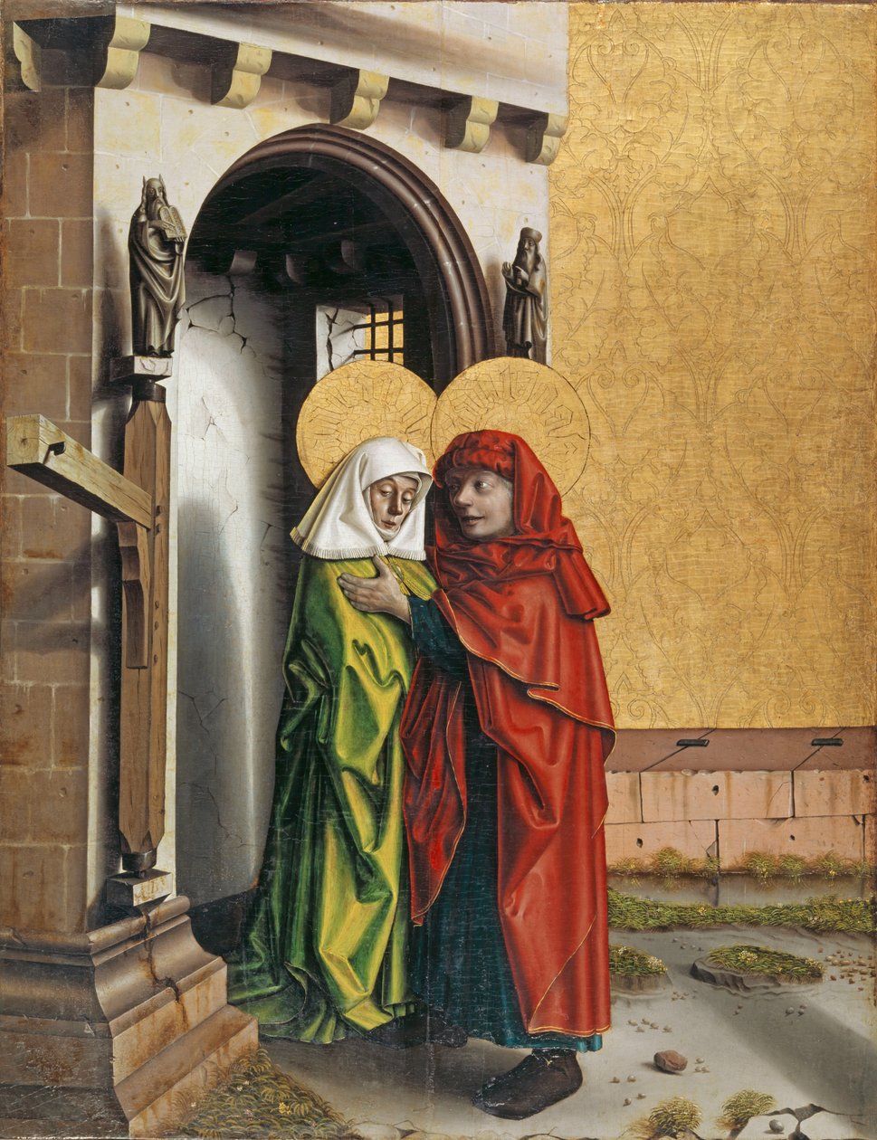 Joachim og Anne ved Golden Gate, ca. 1437-40 (blandet teknikk på tre) av Konrad Witz