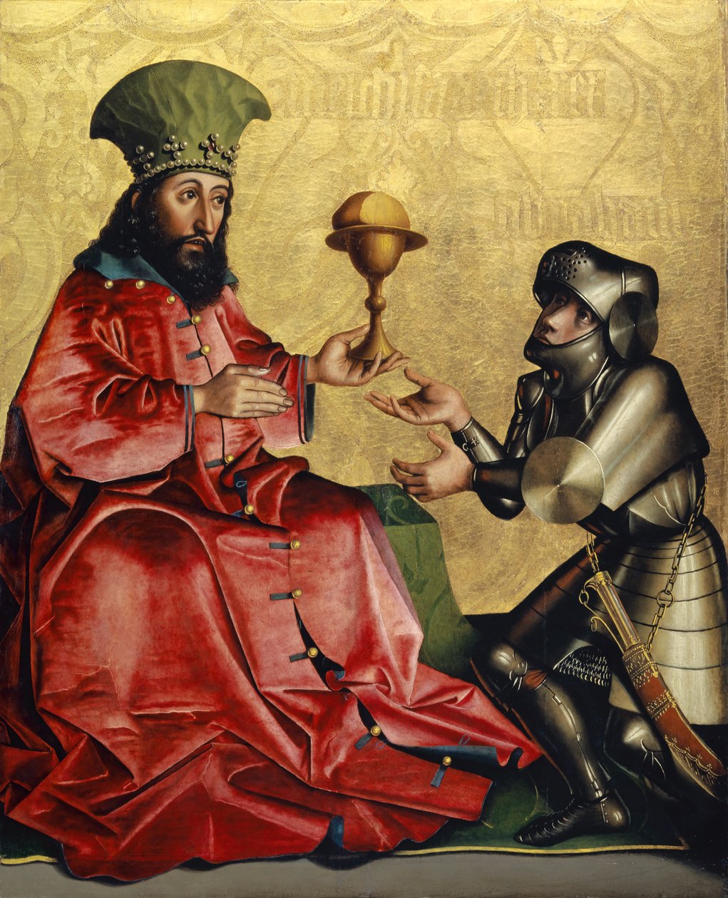 Abraham før Melkisedek fra Heilspiegel-altertavlen, ca. 1435 (blandet medium på eikepanel) av Konrad Witz