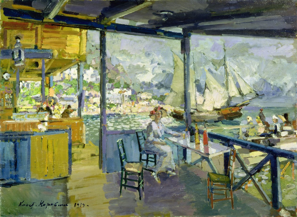 En kafé i Gursuph, 1914 av Konstantin Alekseevich Korovin