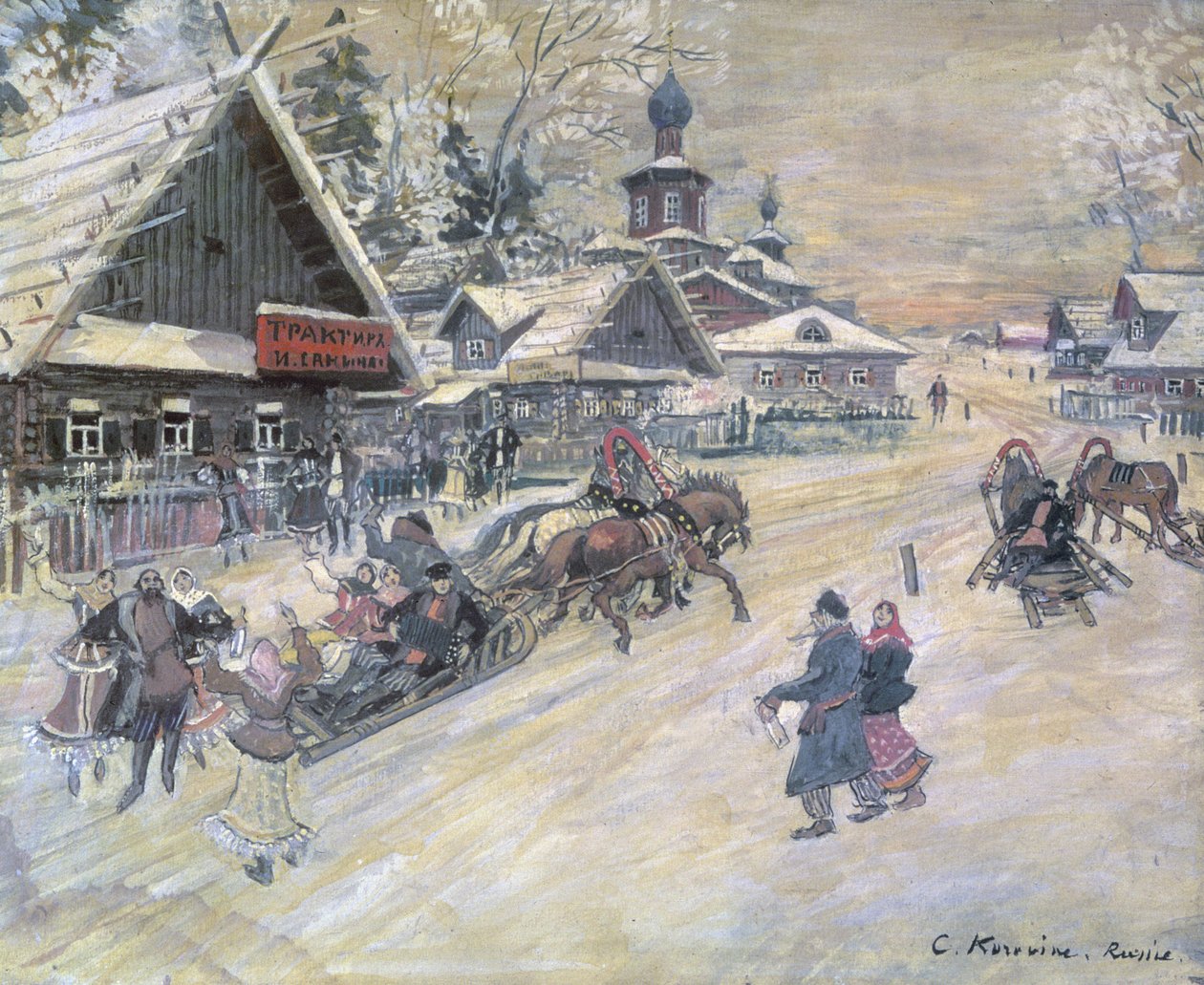 En festlig vandring, Russland av Konstantin Alekseevich Korovin