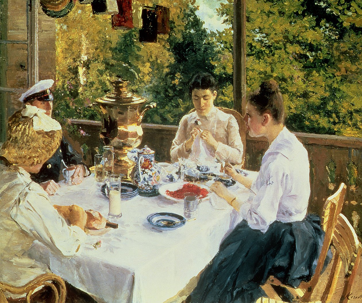 Ved tebordet, 1888 av Konstantin Alekseevich Korovin
