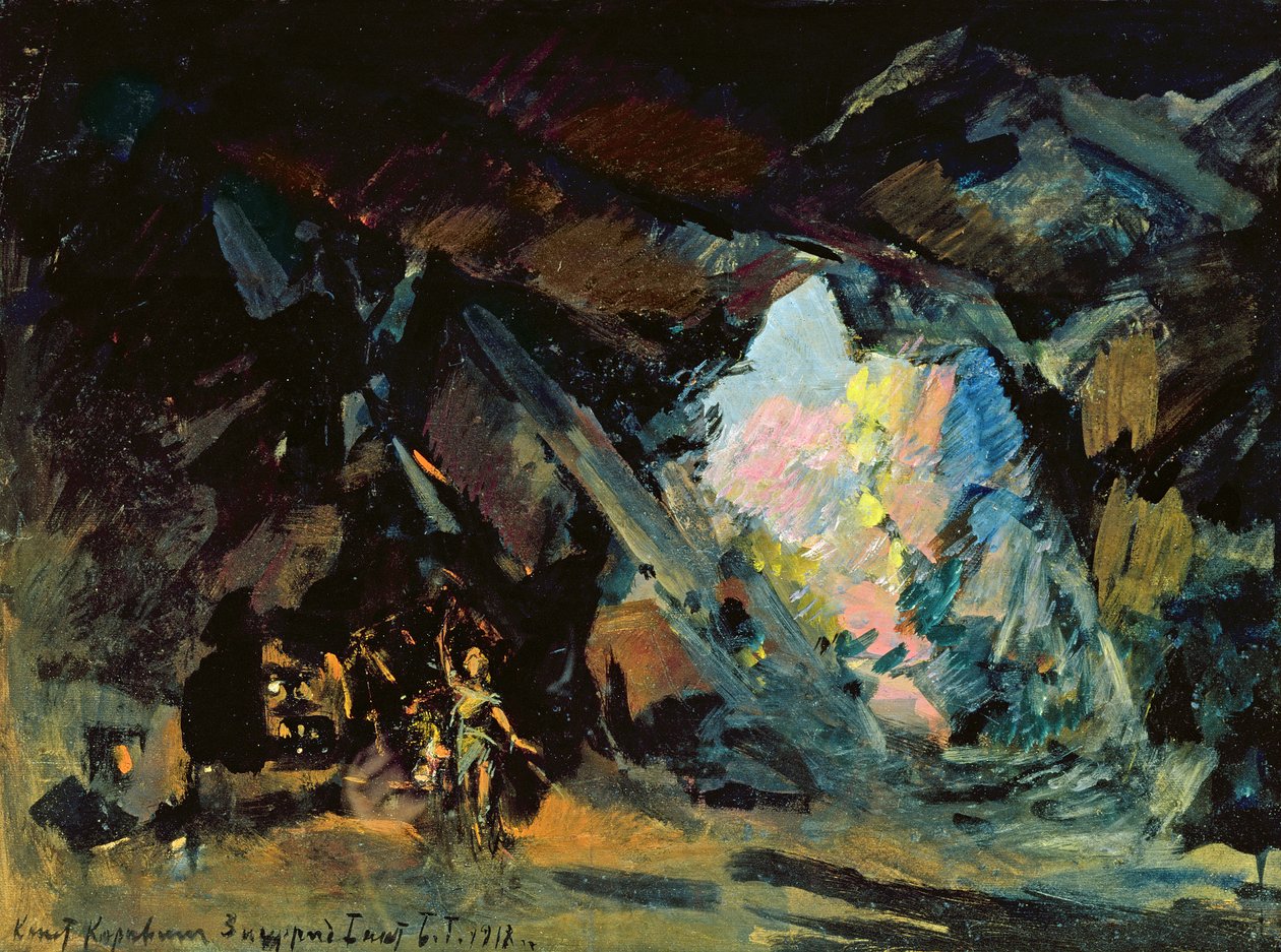 Scenedesign for operaen 'Siegfried' av R. Wagner, 1918 av Konstantin Alekseevich Korovin