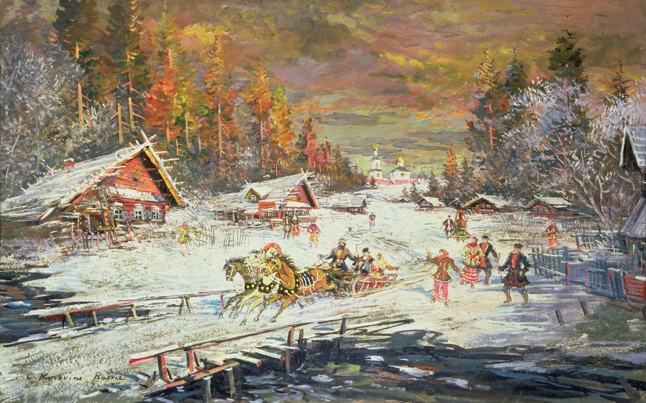 Den russiske vinteren, 1900-10 av Konstantin Alekseevich Korovin
