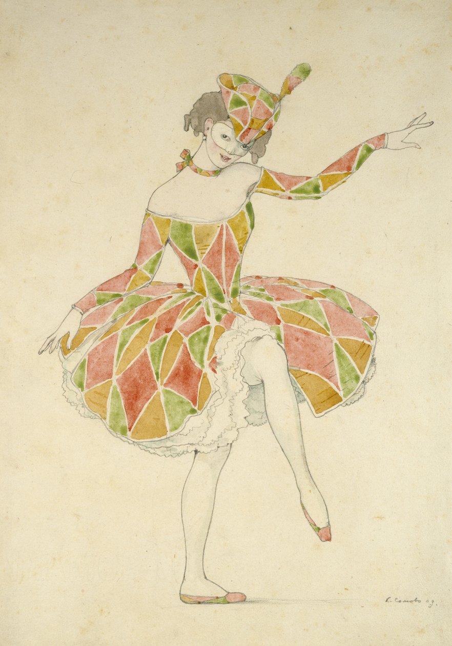 Design for Anna Pavlovas Costume of Columbine i 