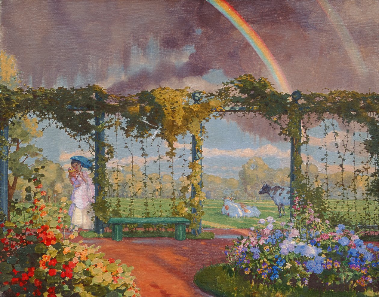 Landskap med en regnbue, 1915 av Konstantin Andreevic Somov
