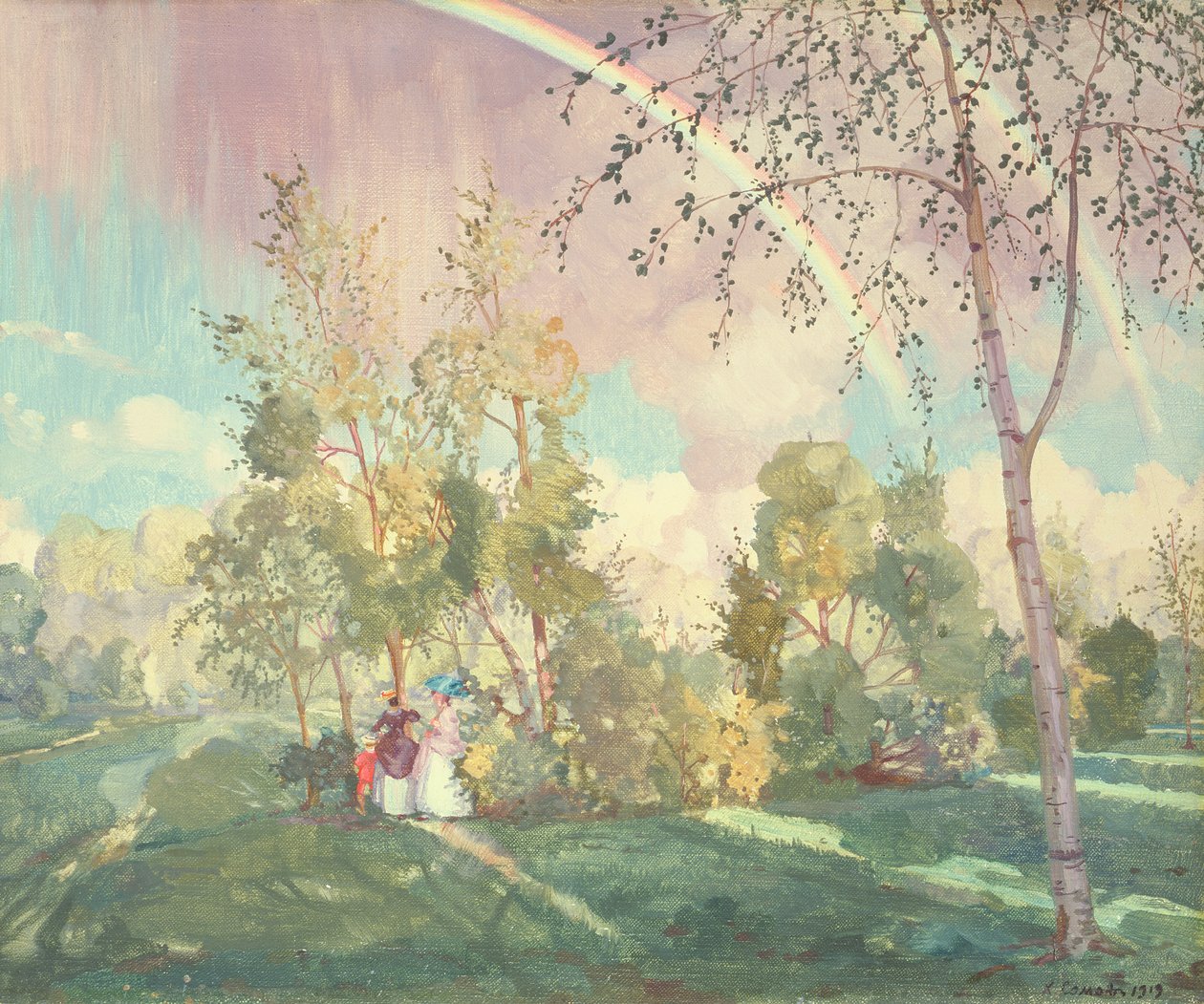 Landskap med en regnbue, 1919 av Konstantin Andreevic Somov