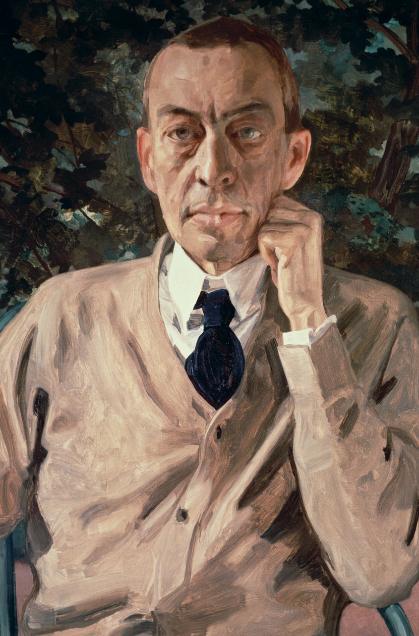 Portrett av komponisten, Sergei Vasilievich Rachmaninov (1873-1943) 1925 av Konstantin Andreevic Somov