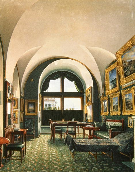 Interiør av Vinterpalasset, St. Petersburg (wc på papir) av Konstantin Andreyevich Ukhtomsky