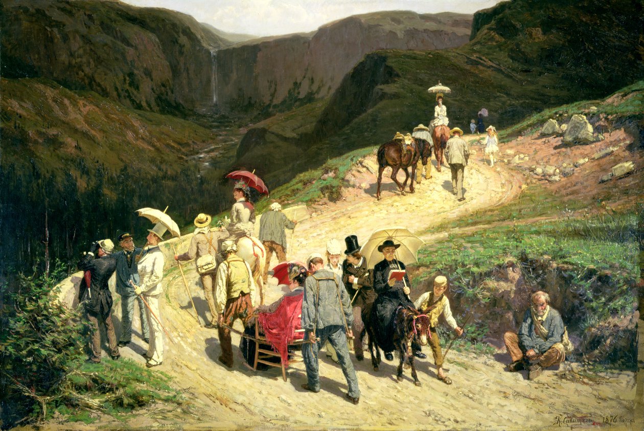 Reisende i Auvergne, 1876 av Konstantin Apollonovich Savitsky