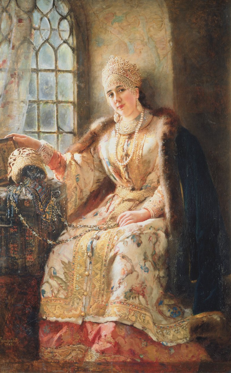 Boyars kone ved vinduet, 1885 av Konstantin Egorovich Makovsky