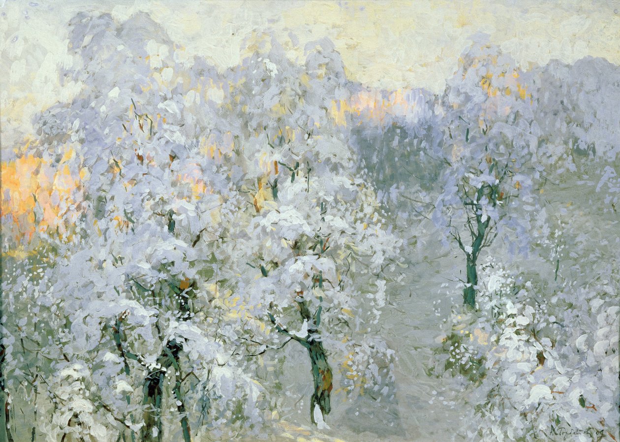 Trær i vintersølv, 1910 av Konstantin Ivanovich Gorbatov