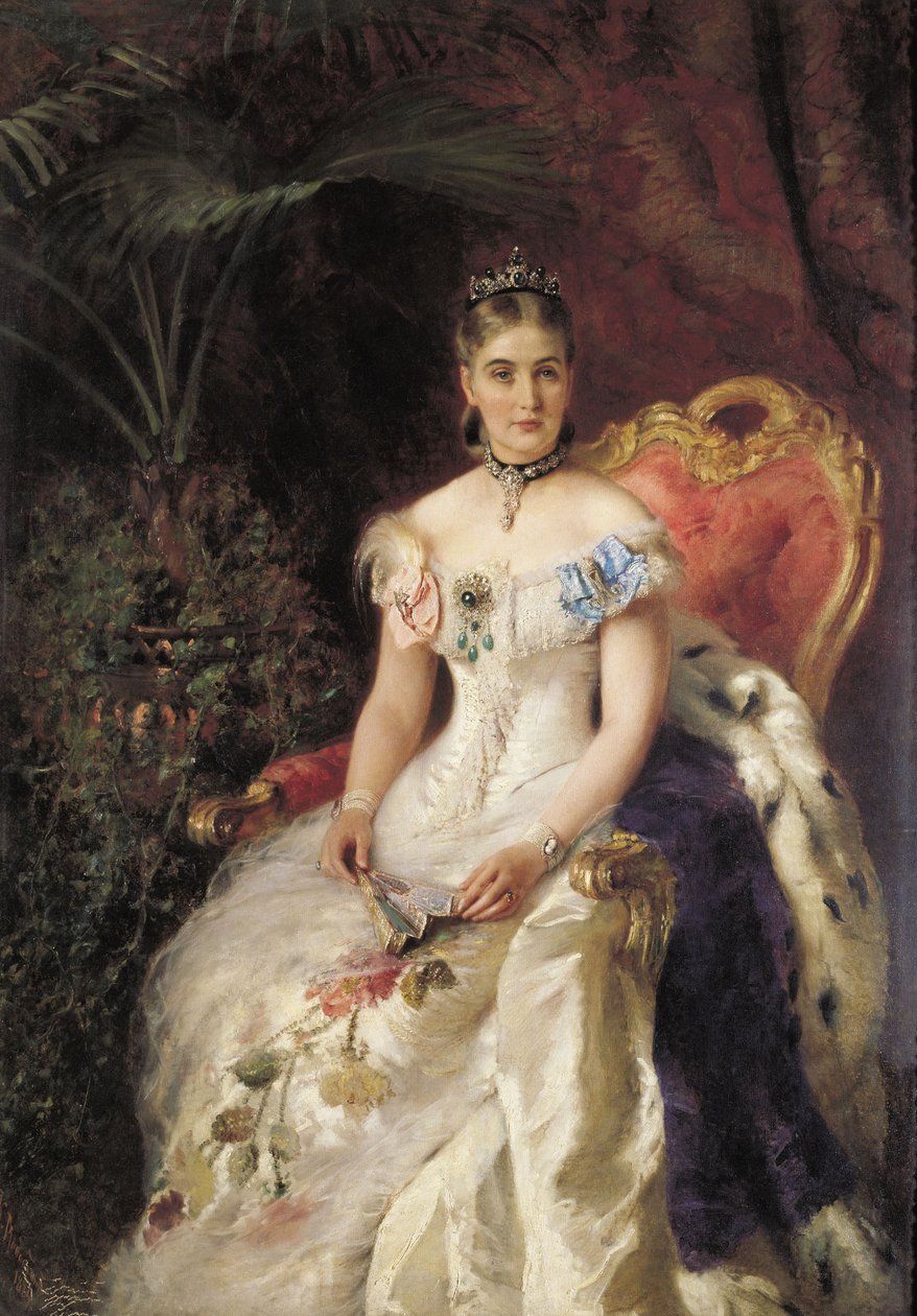 Portrett av grevinne V. A. Volkonskaya 1848-1924 av Konstantin Egorovich Makovsky
