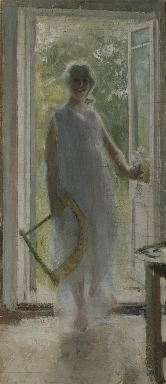 En jente på dørstokken av Konstantin Alekseevich Korovin