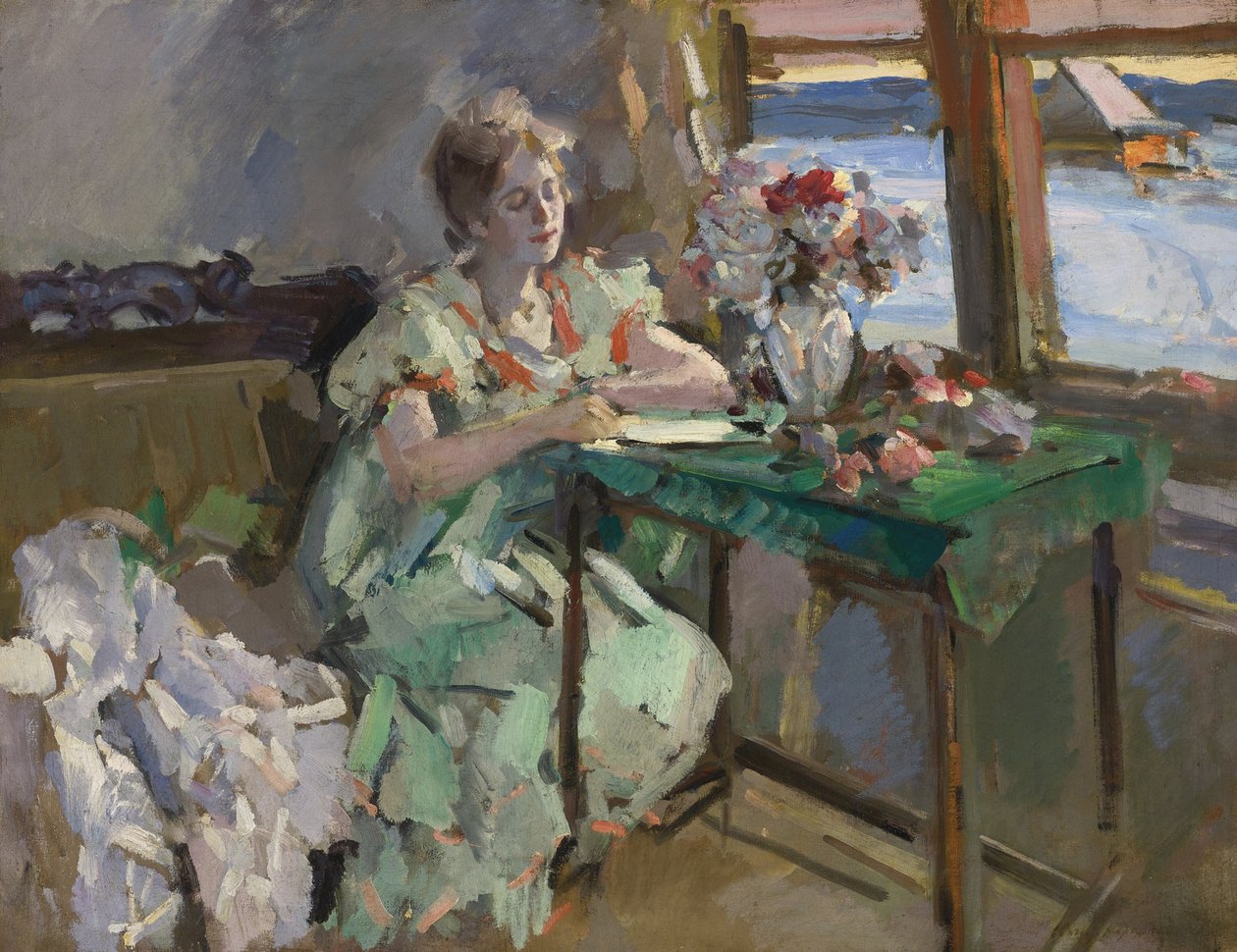 Ved vinduet, 1918 av Konstantin Alekseevich Korovin