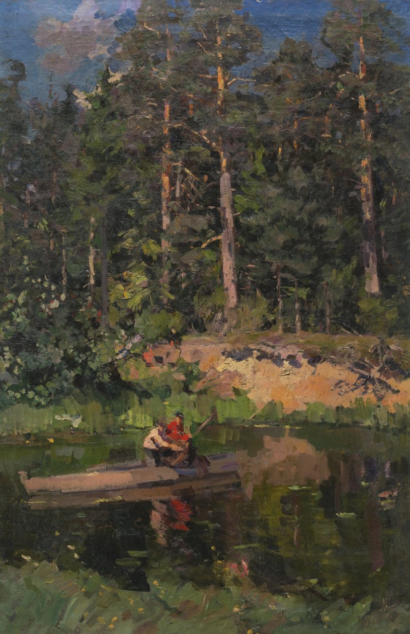 Fiskere i Okhotino, 1916 av Konstantin Alekseevich Korovin
