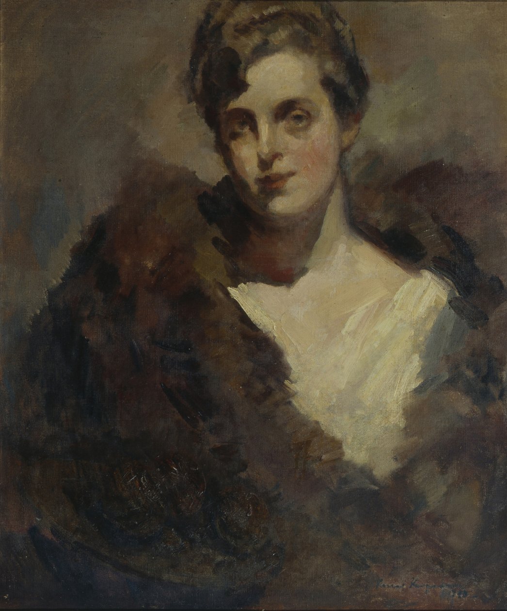 Portrett av operasangerinnen Vera Dorofeyeva av Konstantin Alekseevich Korovin