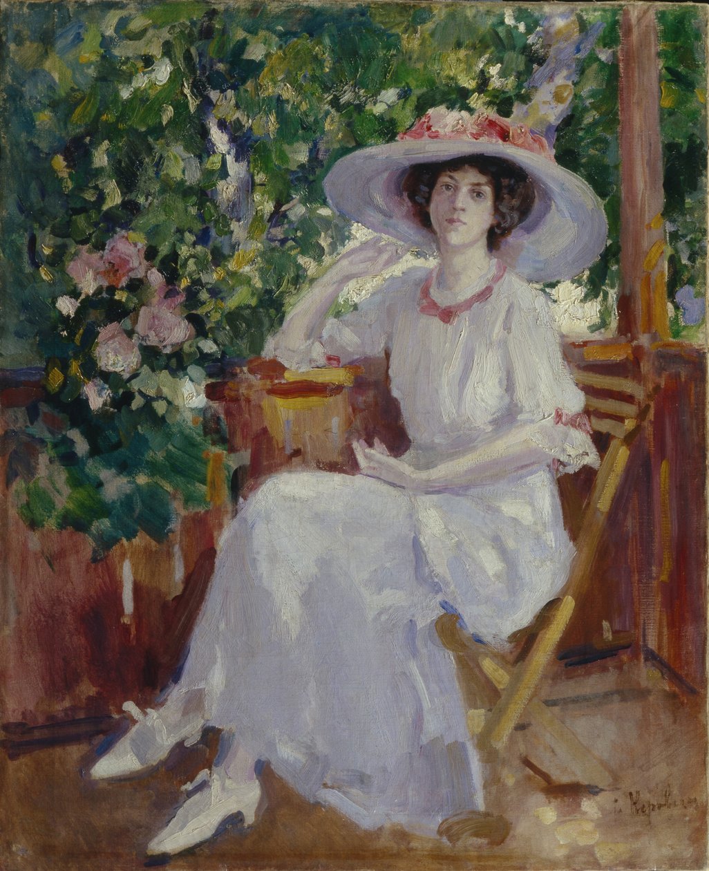 Portrett av astressen Nadezhda Komarovskaya av Konstantin Alekseevich Korovin
