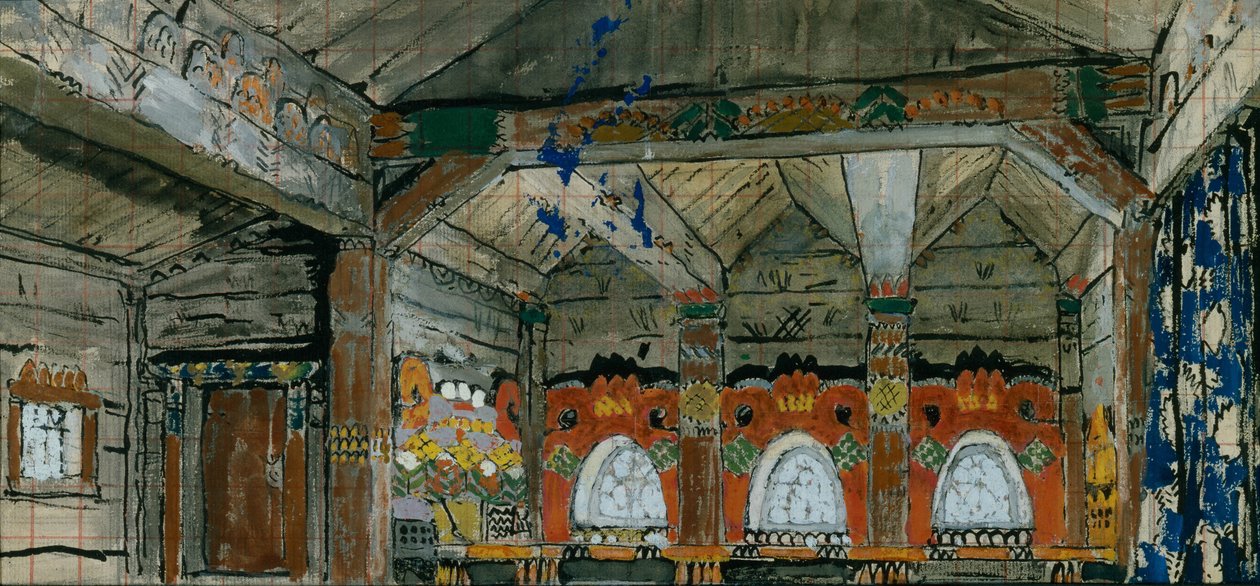 Scenedesign for operaen Prince Igor av A. Borodin, 1914 av Konstantin Alekseevich Korovin