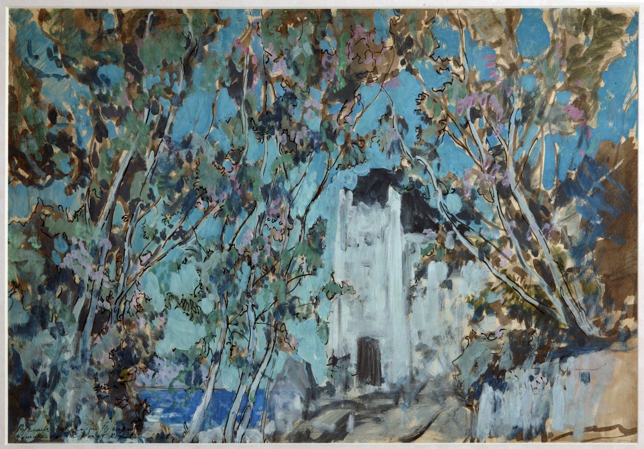 Scenedesign for operaen Ruslan og Lyudmila av M. Glinka, 1906 av Konstantin Alekseevich Korovin