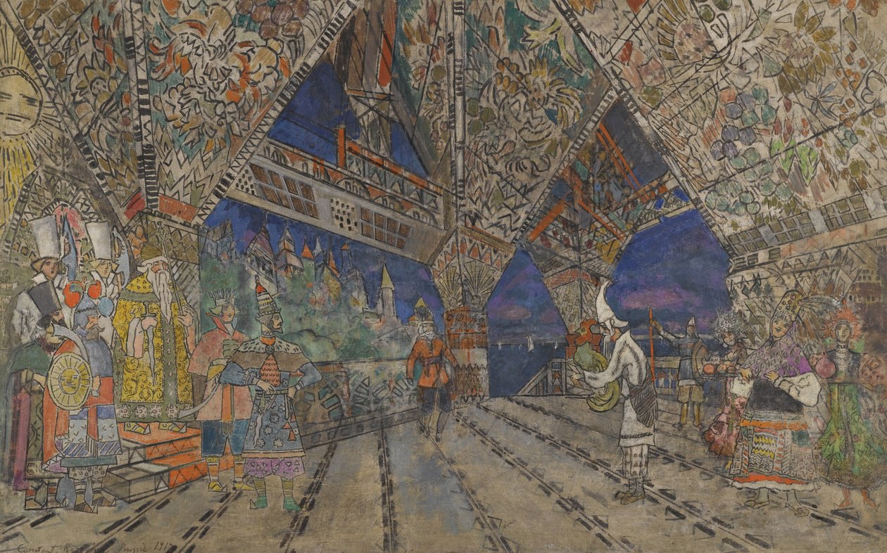 Scenografi for operaen Den gylne hane av N. Rimsky-Korsakov av Konstantin Alekseevich Korovin