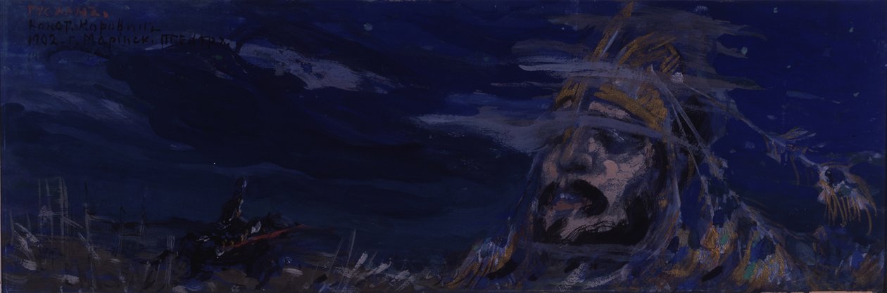 Scenedesign operaen Ruslan og Ludmila av M. Glinka, 1907 av Konstantin Alekseevich Korovin