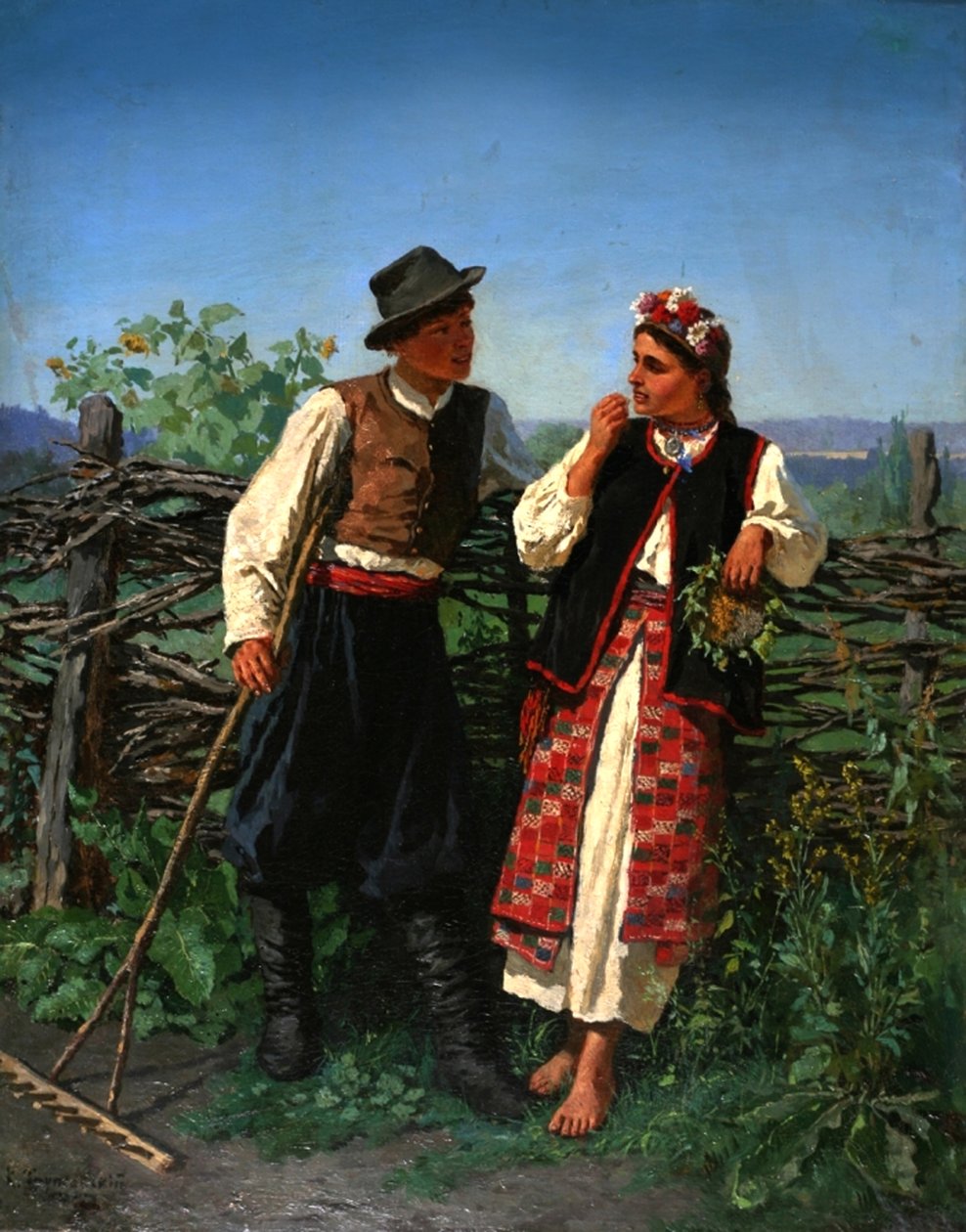 Ved Wattle-gjerdet, 1863 av Konstantin Alexandrovich Trutovsky