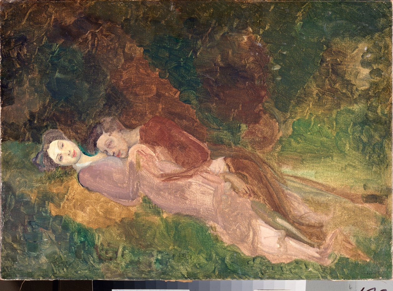 Lovers (Lovers) - Maleri av Konstantin (Konstantin) Andreevich Somov (1869-1939), olje på lerret av Konstantin Andreevic Somov