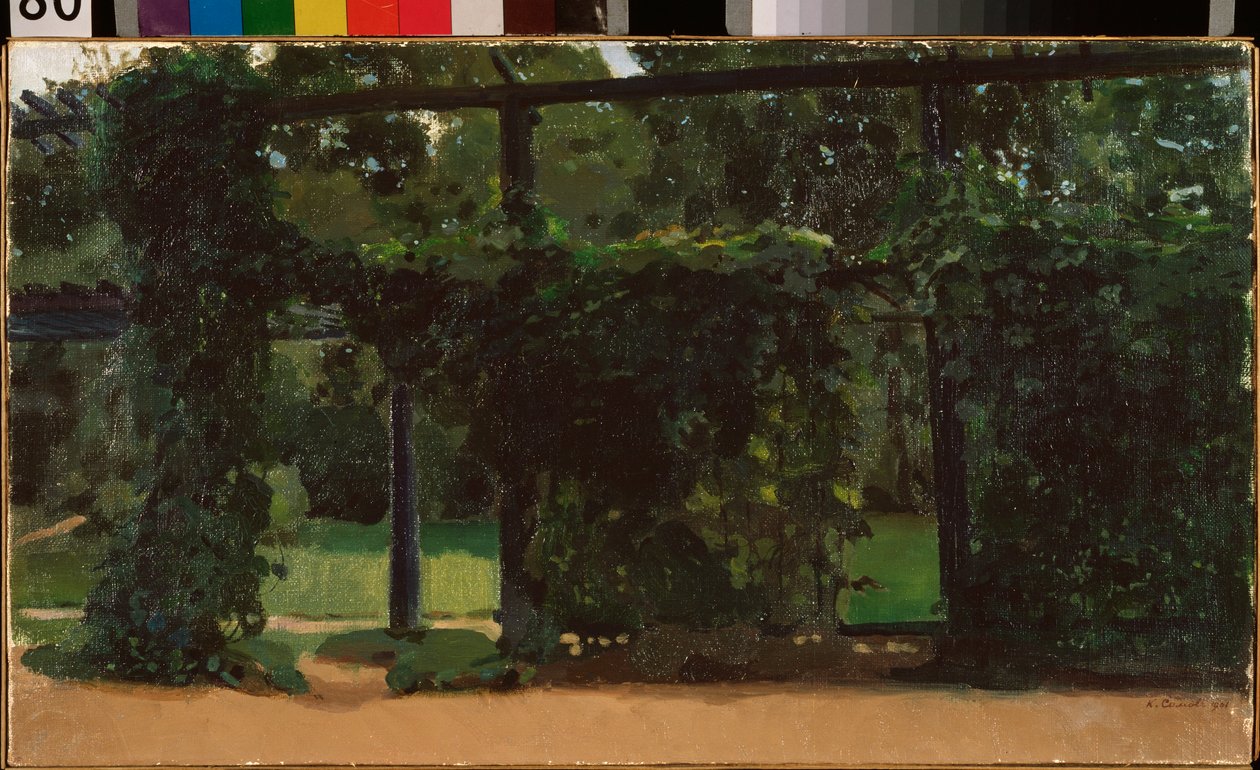 Grove. Maleri av Konstantin (Constantin) Andreyevich Somov (1869-1939), olje på lerret av Konstantin Andreevic Somov