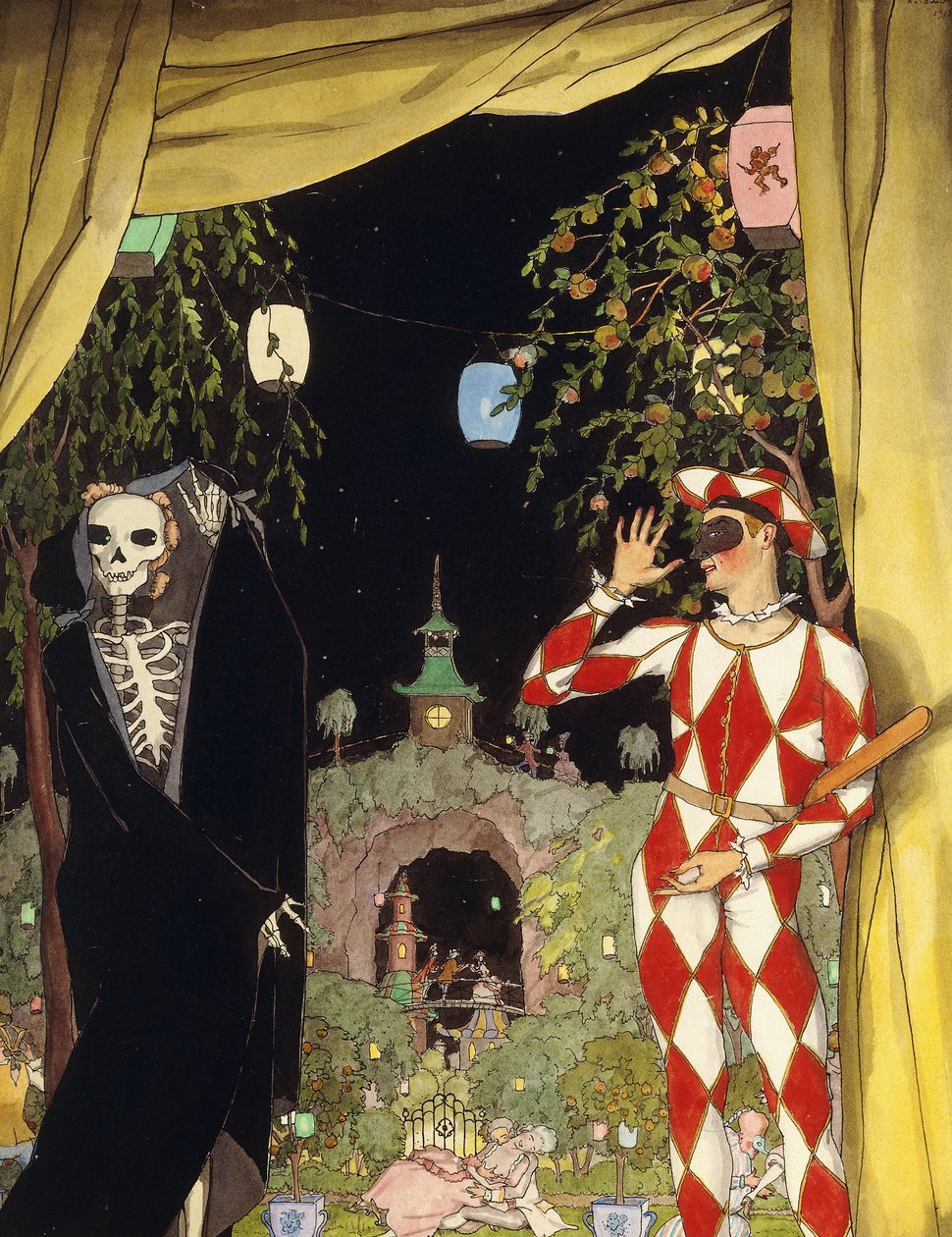 Harlekin og døden av Konstantin Andreevic Somov
