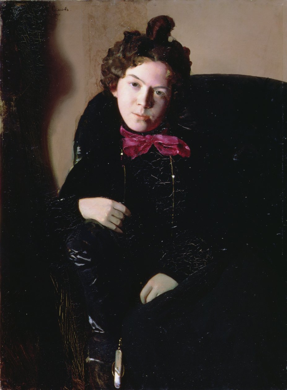 Portrett av Anna Petrovna Ostroumova-Lebedeva (1871-1955) 1901 (olje på lerret) av Konstantin Andreevic Somov