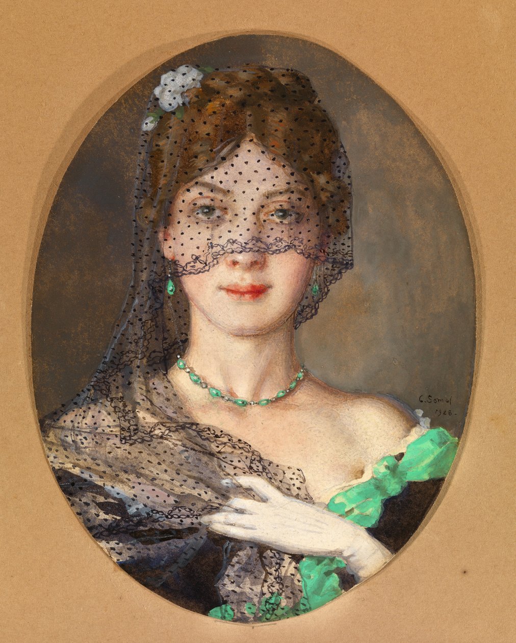 Damen med sløret Manon Lescaut av Konstantin Andreevic Somov