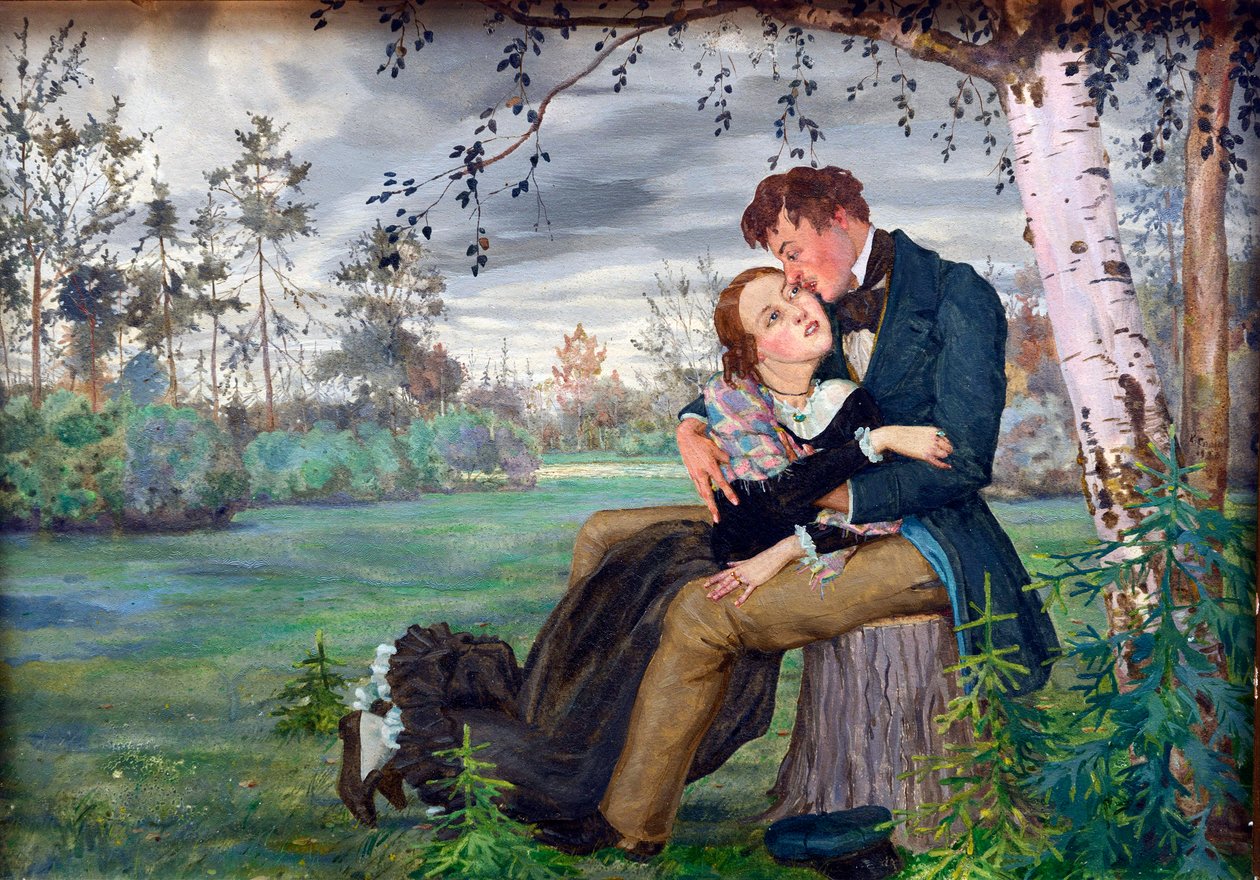 The Lovers par Somov, Konstantin Andreyevich (1869-1939) av Konstantin Andreevic Somov