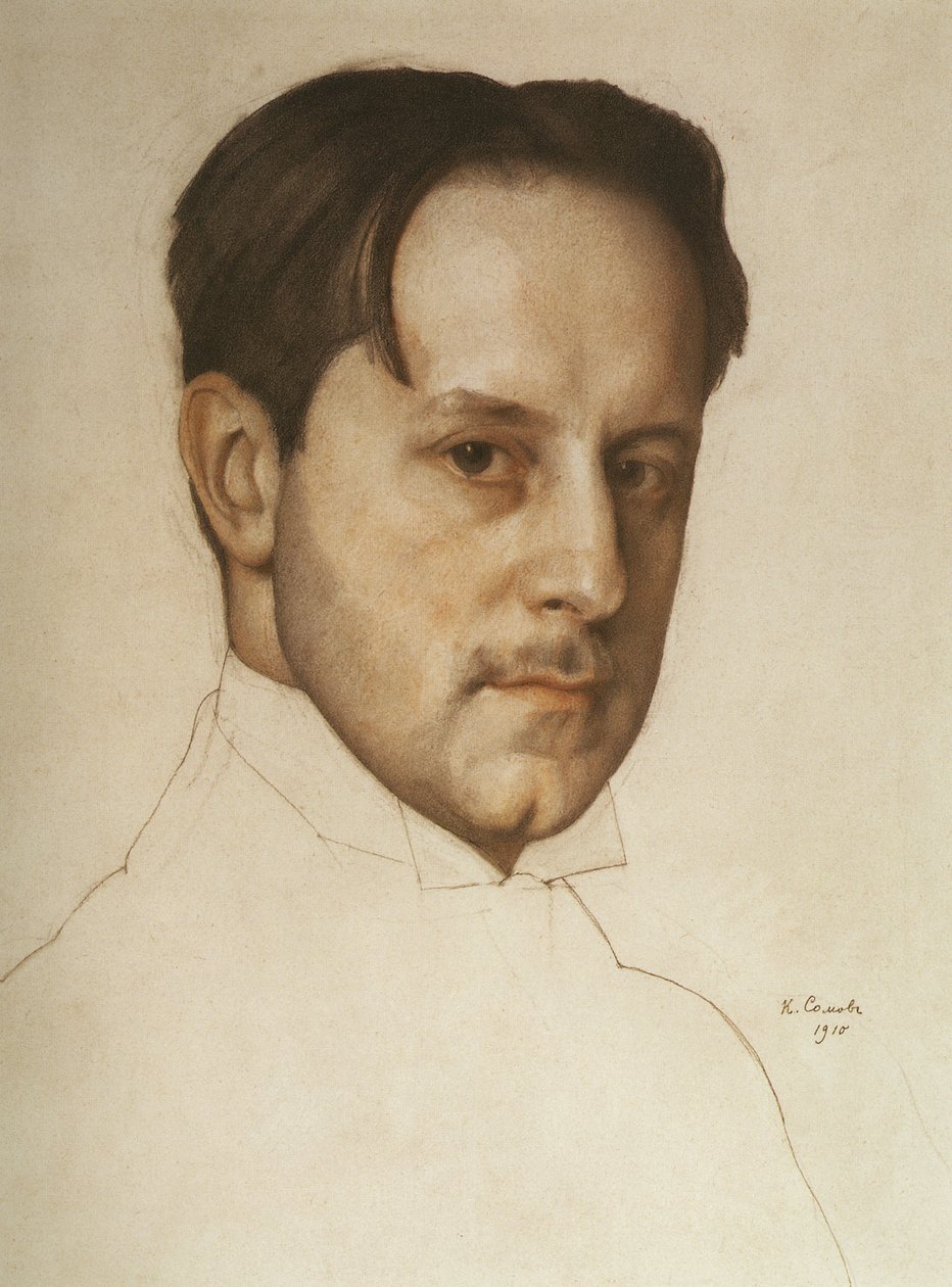 Portrett av kunstneren Mstislav Dobuzhinsky 1875-1957, 1910. av Konstantin Andreyevich Somov