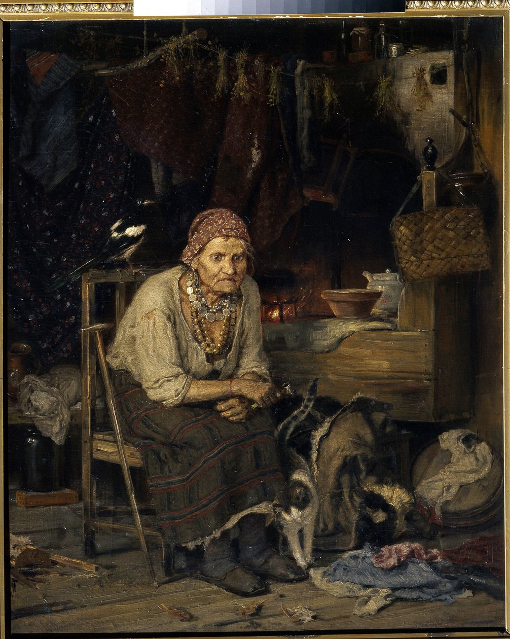 En heks. Maleri av Konstantin Apollonovich Savitsky (1844-1905), olje på lerret av Konstantin Apollonovich Savitsky