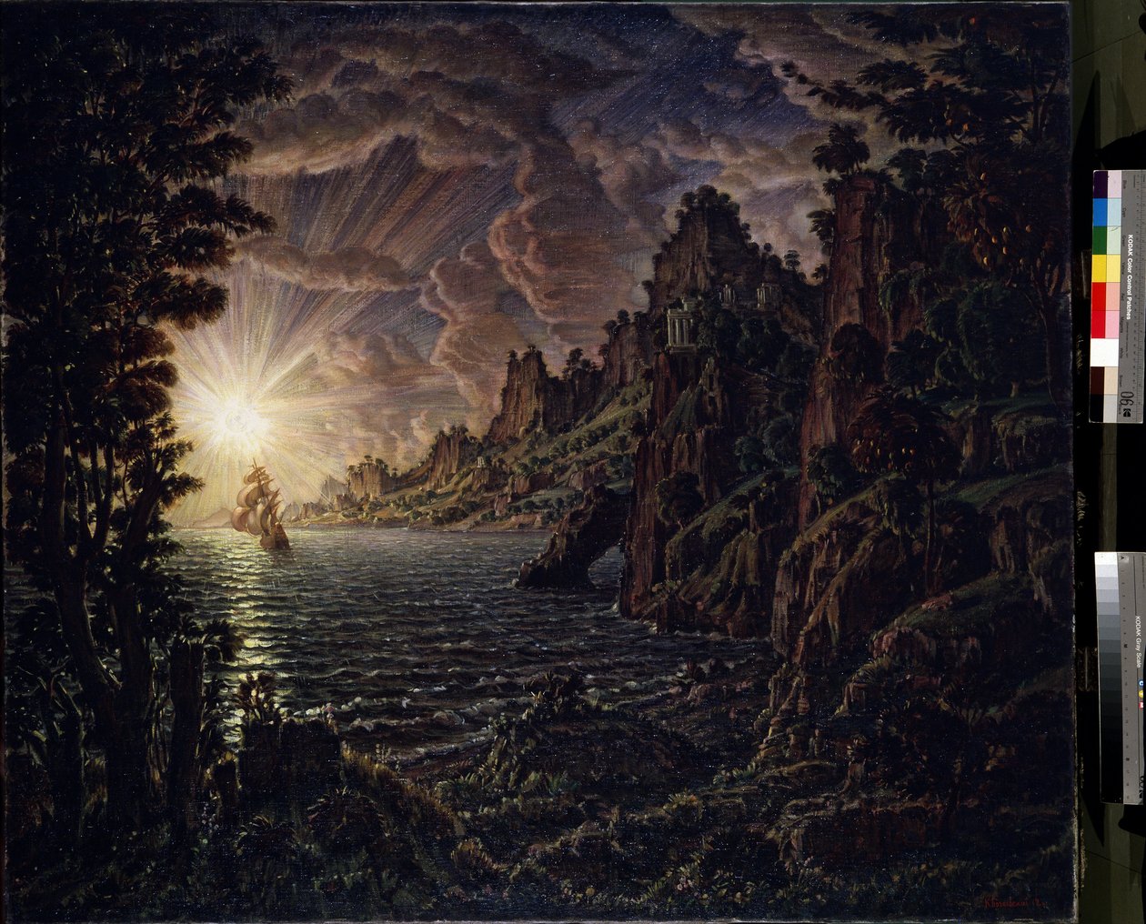 Skipene, kveldssolen av Konstantin Bogayevsky