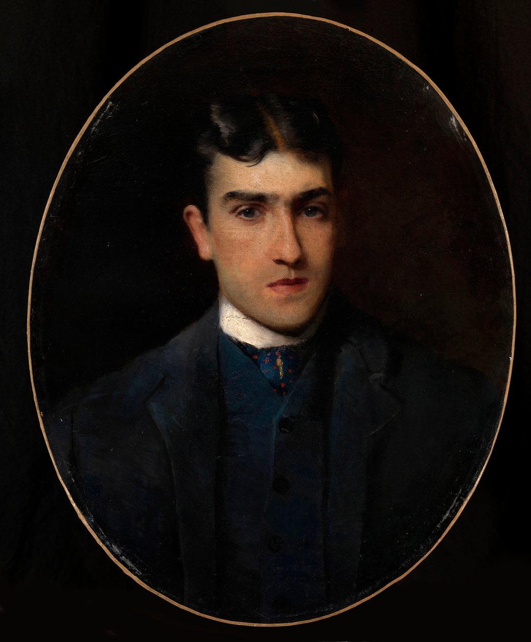 Portrait of Lucien Guitry (1860-1925) (Portrait of Lucien Guitry) - Maleri av Konstantin Yegorovich Makovsky (Constantin Makovski) (1839-1915) olje på lerret (64x51 cm) - Privat samling av Konstantin Egorovich Makovsky