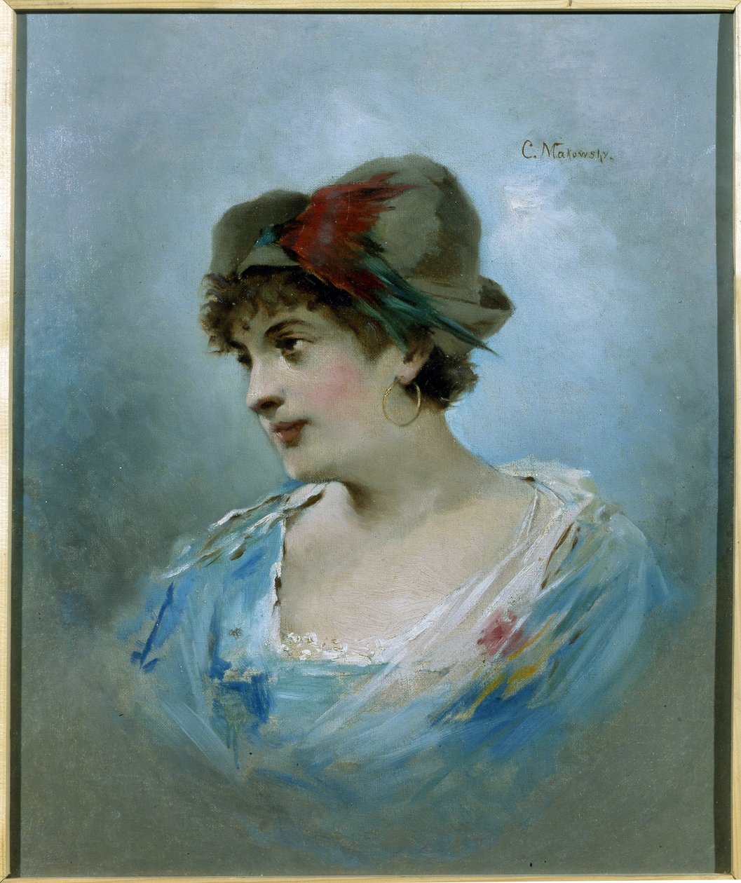 Portrett av ballerinaen Marie Petipa (1857-1930) (Portrett av ballettdanseren Marie Petitpa). Maleri av Konstantin Yegorovich Makovsky (Constantin Makovsky) (1839-1915), olje på lerret, ca 1900. Russisk kunst fra 1900-tallet. Statens teatermuseum og Mus av Konstantin Egorovich Makovsky