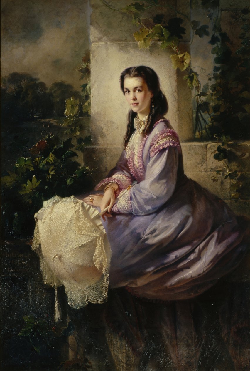 Portrett av grevinne S.L. Stroganova, 1864 av Konstantin Egorovich Makovsky