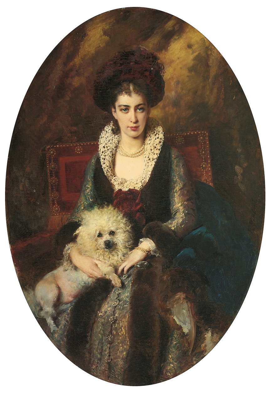 Portrett av kunstnerens kone, Maria Alekseevna Makovskaya av Konstantin Egorovich Makovsky