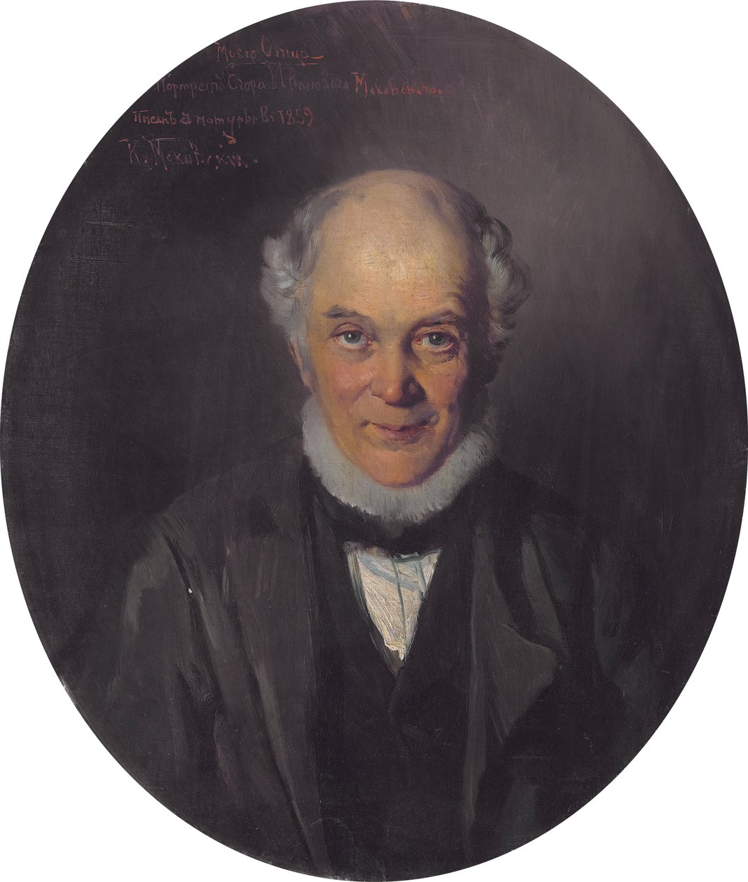 Portrett av maleren Yegor Ivanovich Makovsky 1802-1886, 1859 av Konstantin Egorovich Makovsky
