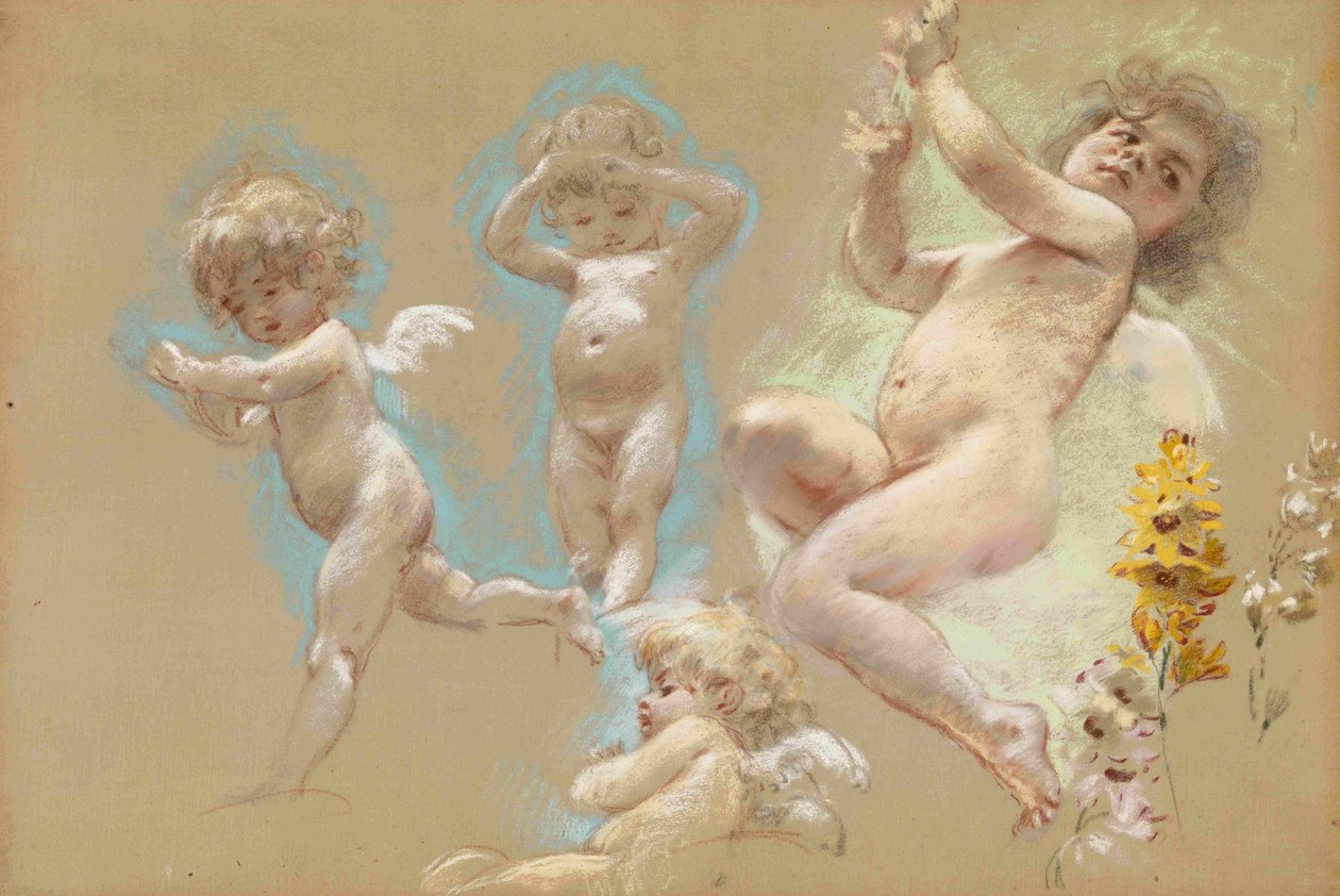Putti. Interiørinnredning av Baron von Dervis Mansion i Petersburg av Konstantin Egorovich Makovsky