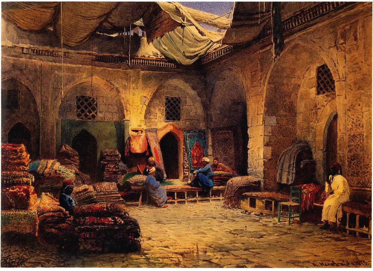 Teppebutikken i Kairo, 1875 av Konstantin Egorovich Makovsky
