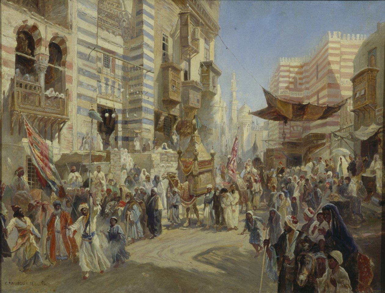 Overleveringen av det hellige teppet i Kairo, 1876 av Konstantin Egorovich Makovsky