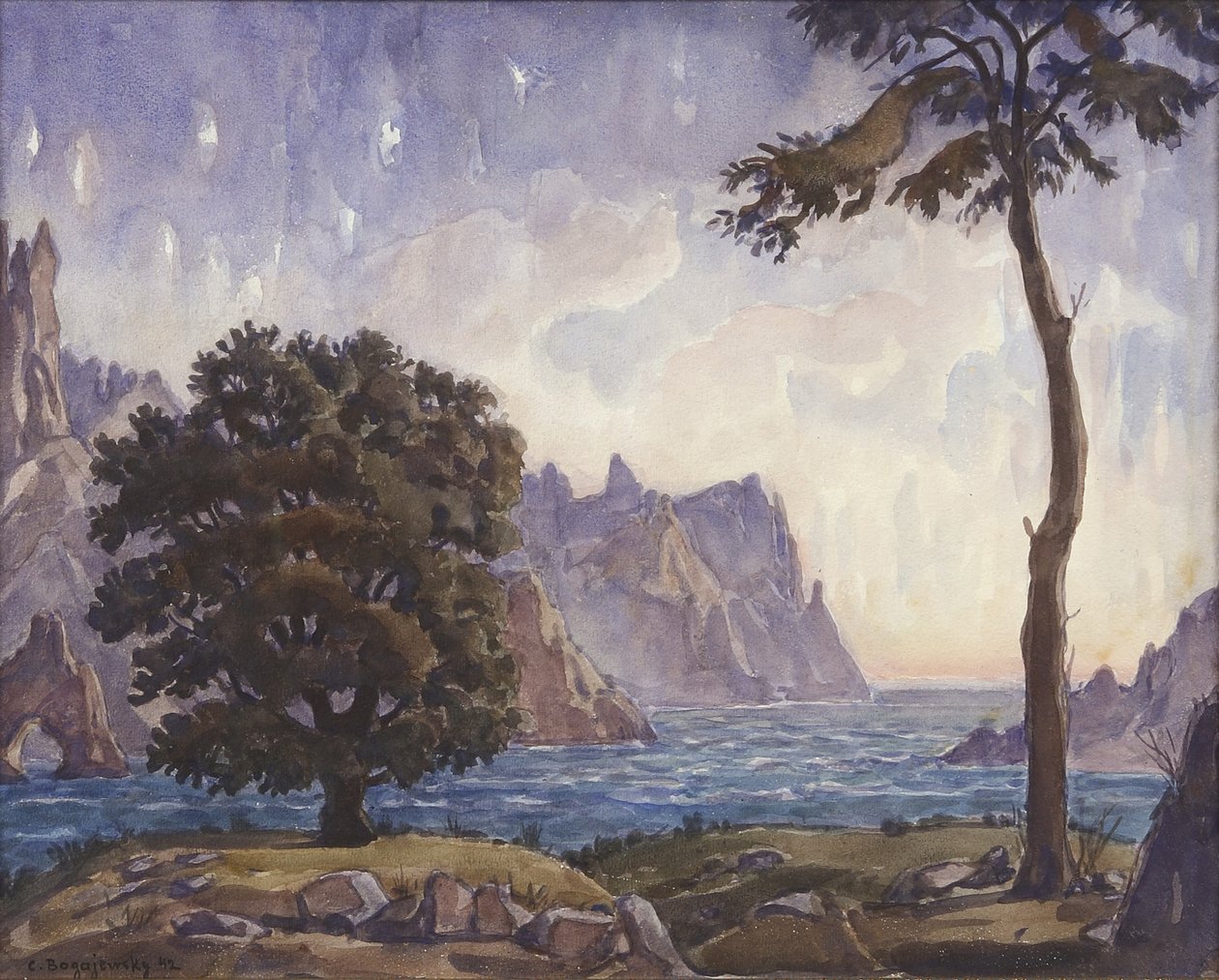 Landskap, 1942 av Konstantin Fyodorovich Bogayevsky
