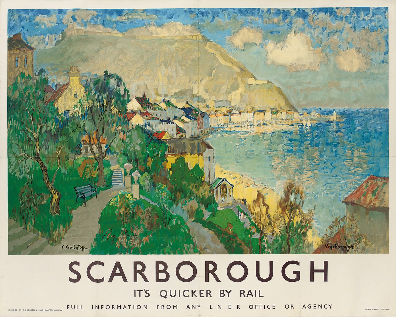 En reklameplakat for Scarborough av Konstantin Ivanovich Gorbatov