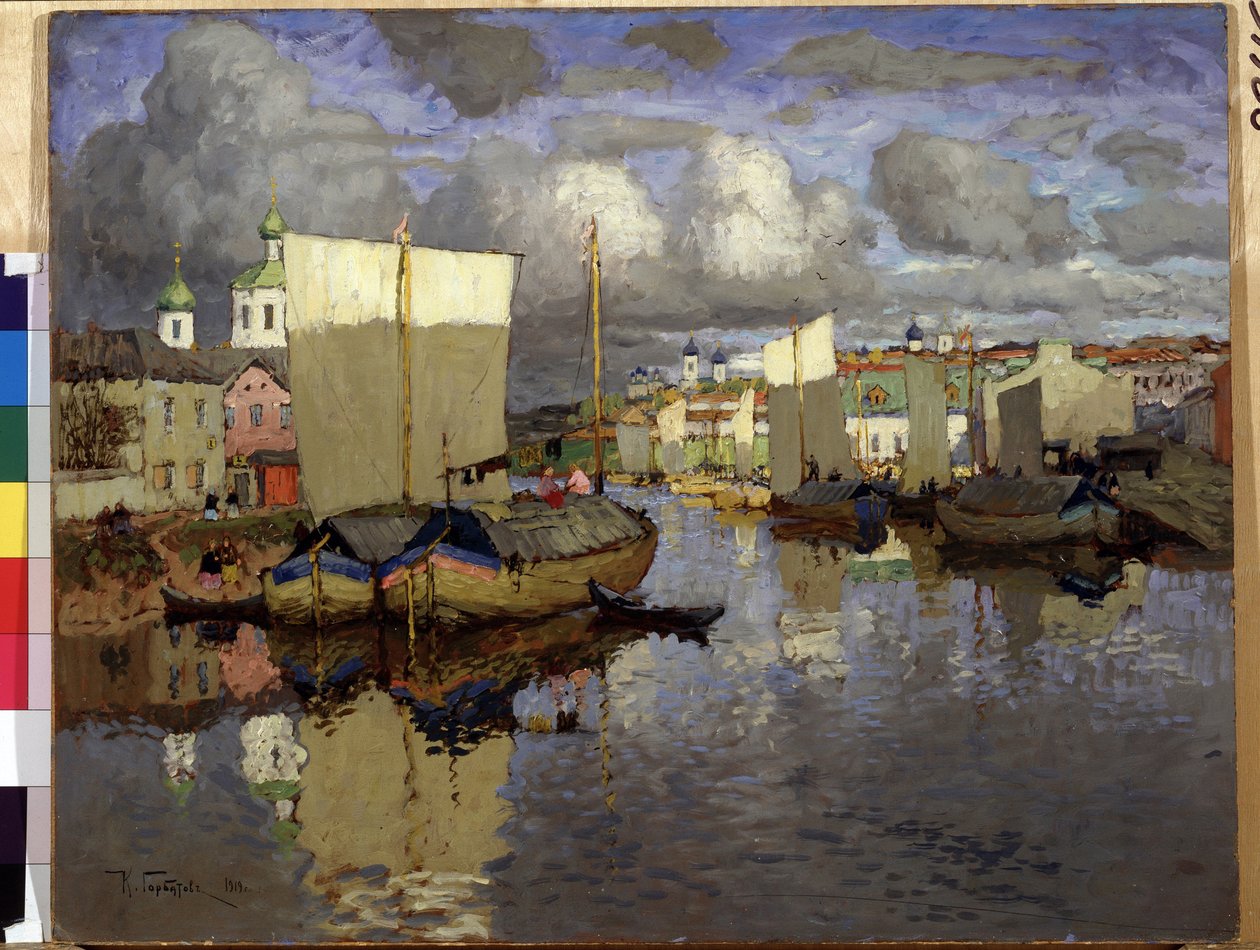 ""Pskov"" Maleri av Konstantin (Constantin) Gorbatov (1876-1945) 1919 Statens russiske museum, St. Petersburg av Konstantin Ivanovich Gorbatov