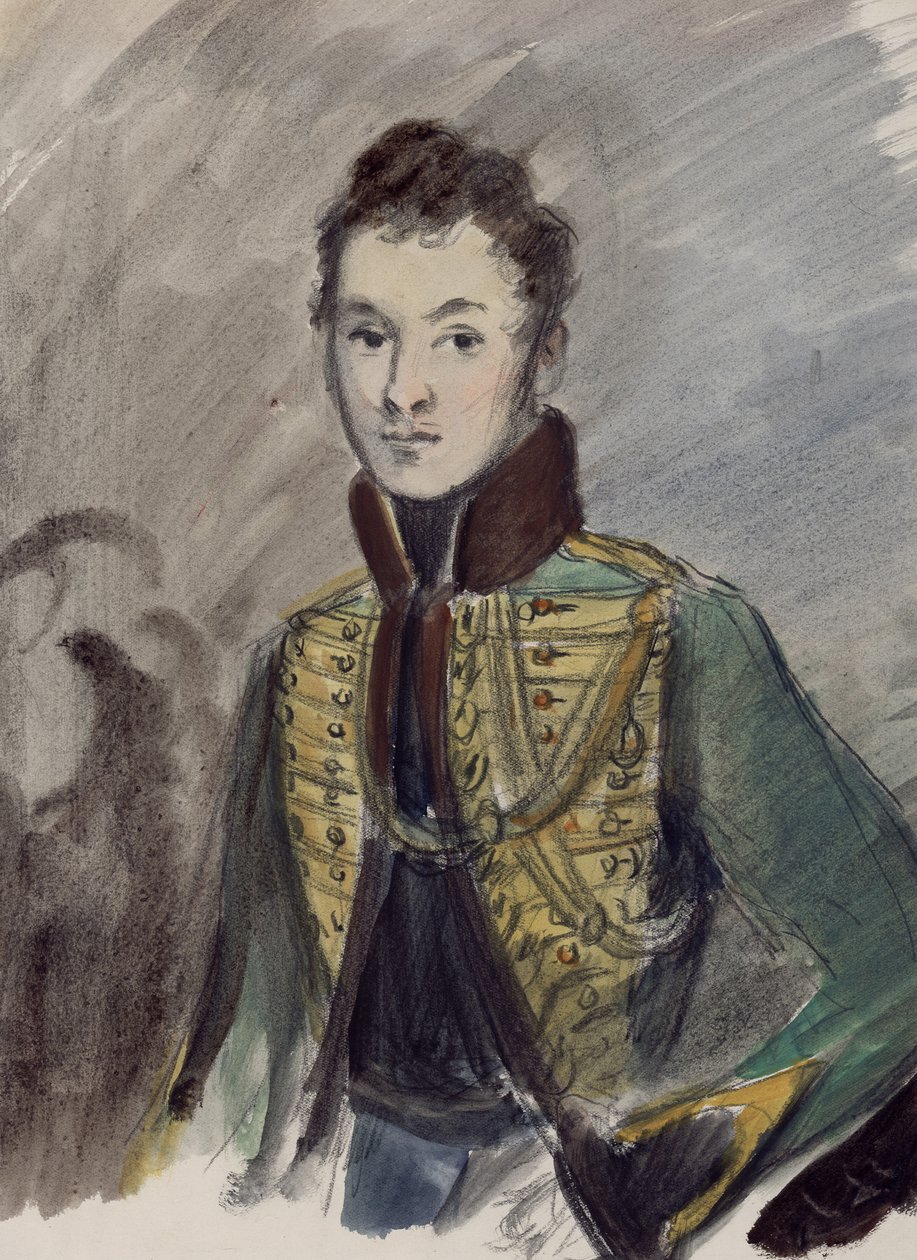 Nikolai Rostov. Illustrasjon til romanen Krig og fred av Leo Tolstoj, 1944-1947. av Konstantin Ivanovich Rudakov
