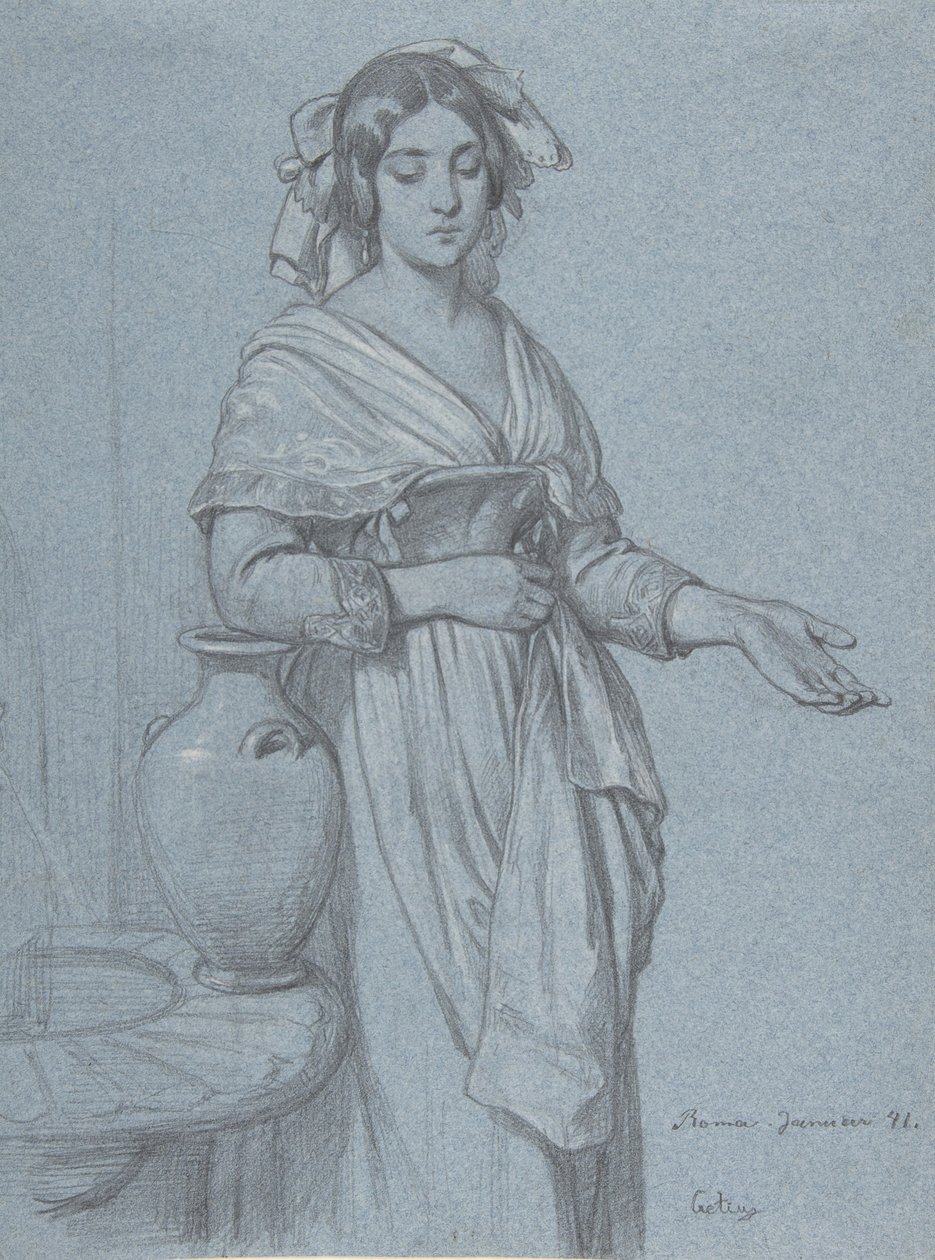 Studie av en romersk kvinne, 1841. av Konstantin Johannes Franz Cretius