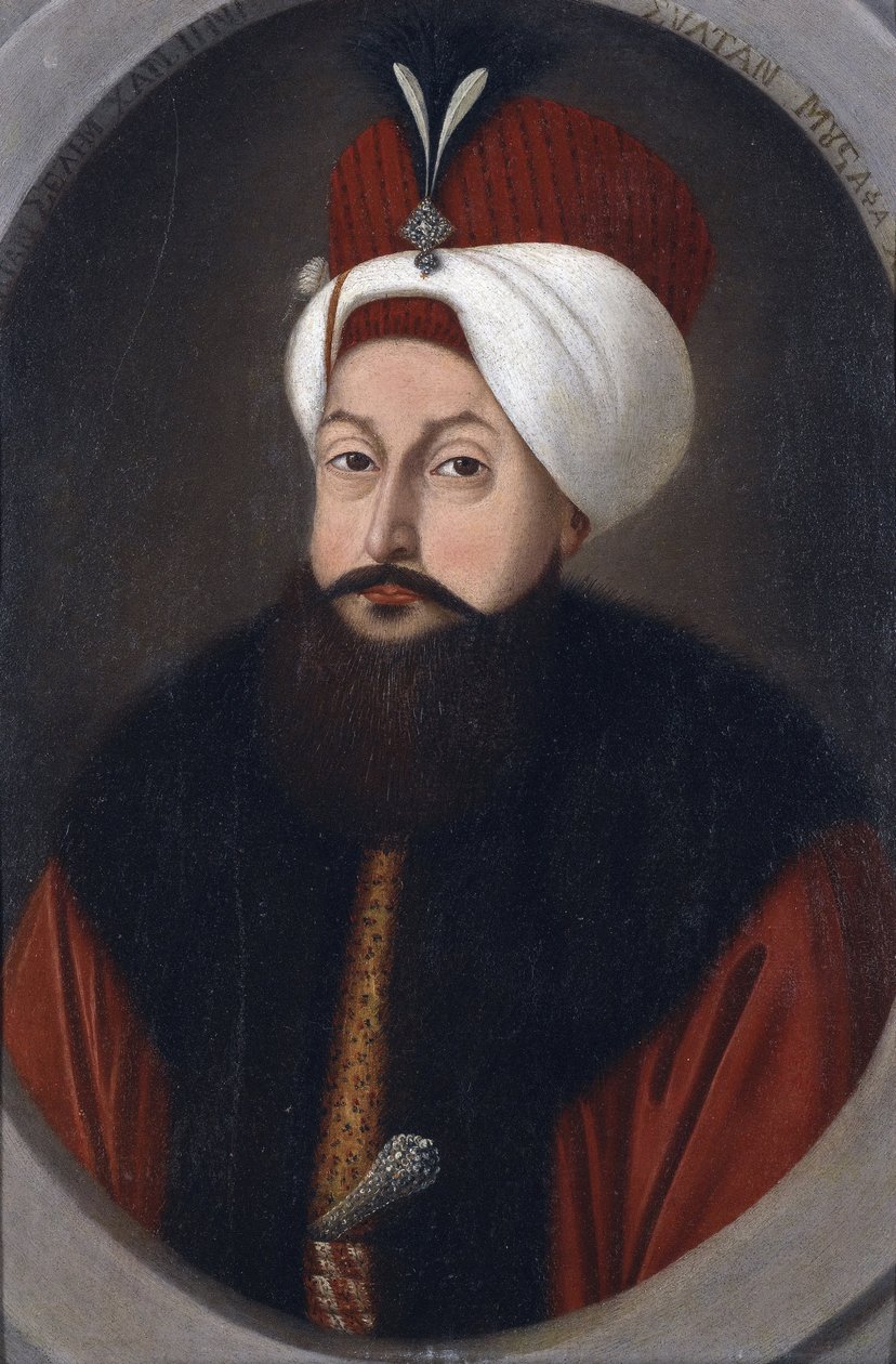 Sultan Selim III (1761-1808) - Peinture de Konstantin Kapidagli (aktiv 1789-1806), ca. 1800 - Olje på papp, 37x26 - Privat samling av Konstantin Kapidagli