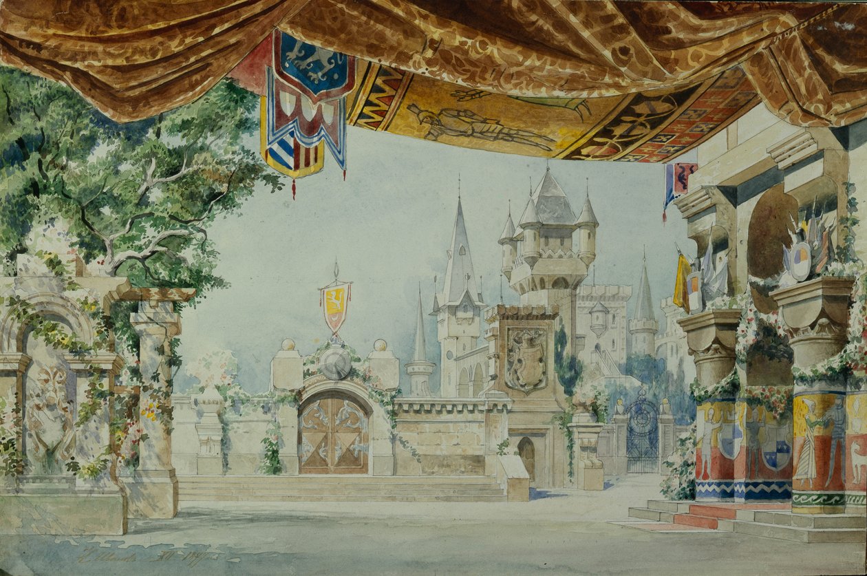 Scenedesign for balletten Raimonda av A. Glazunov, 1899 av Konstantin Matveevich Ivanov